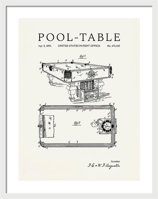 Pool Table Minimalist Patent Us472423a