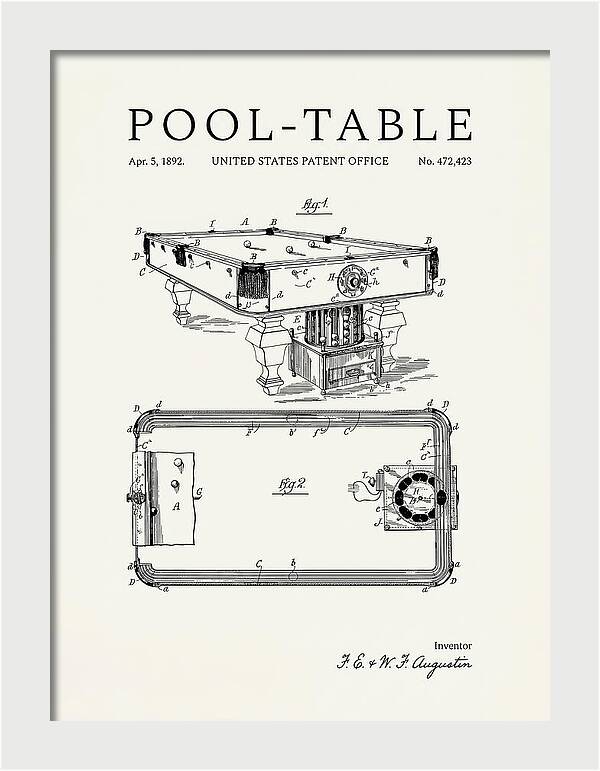 Pool Table Minimalist Patent Us472423a
