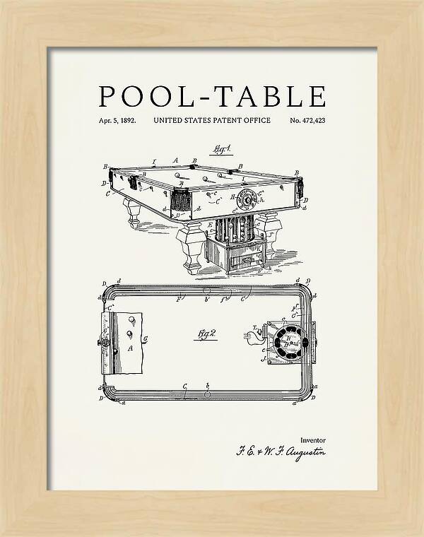 Pool Table Minimalist Patent Us472423a