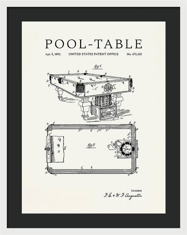 Pool Table Minimalist Patent Us472423a