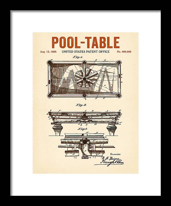 Pool Table Retro Patent Us409060a