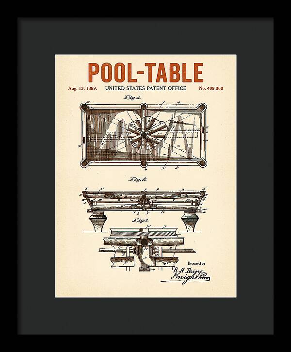 Pool Table Retro Patent Us409060a