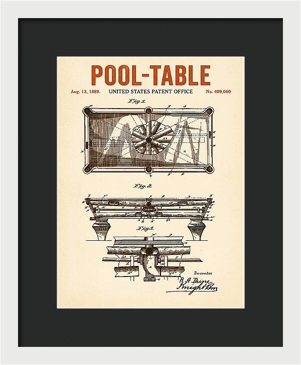 Pool Table Retro Patent Us409060a