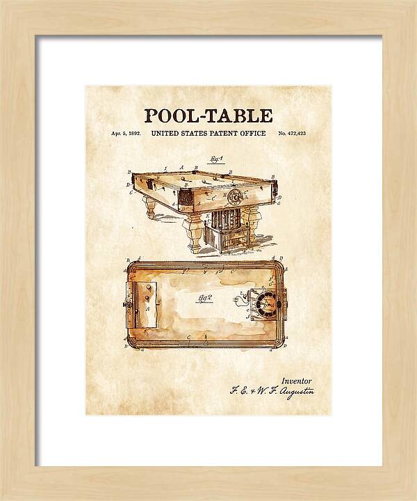 Pool Table Watercolor Patent Us472423a