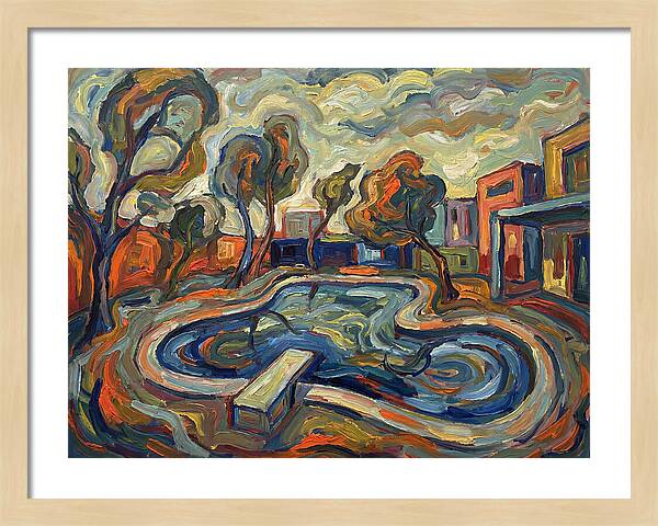 Poolside Serenity In Expressionism