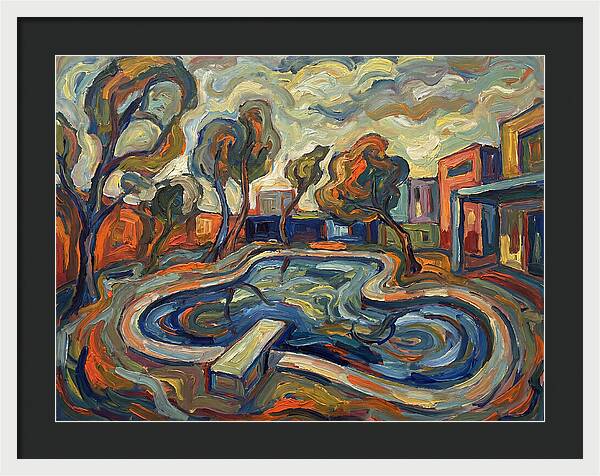 Poolside Serenity In Expressionism
