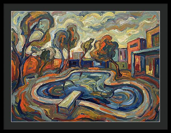 Poolside Serenity In Expressionism