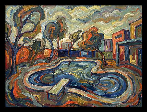 Poolside Serenity In Expressionism