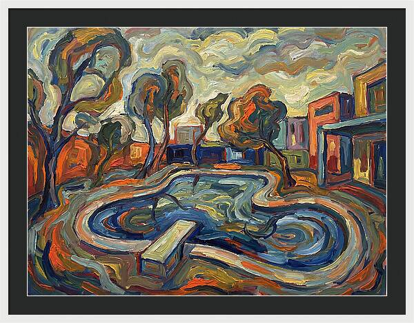 Poolside Serenity In Expressionism
