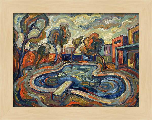 Poolside Serenity In Expressionism