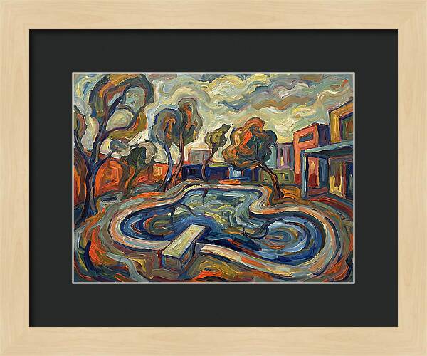 Poolside Serenity In Expressionism