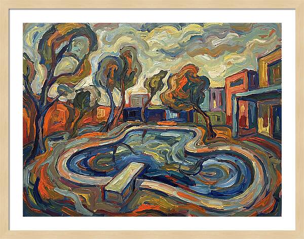 Poolside Serenity In Expressionism