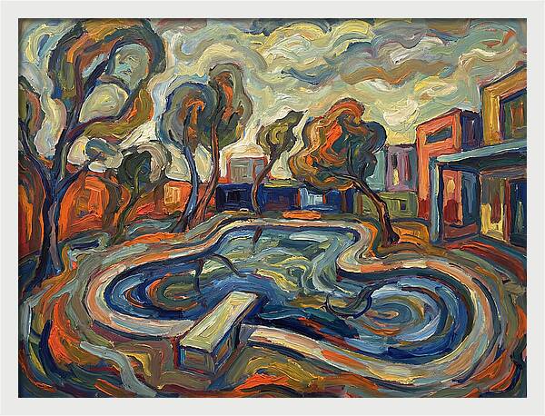 Poolside Serenity In Expressionism