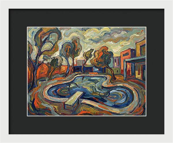 Poolside Serenity In Expressionism