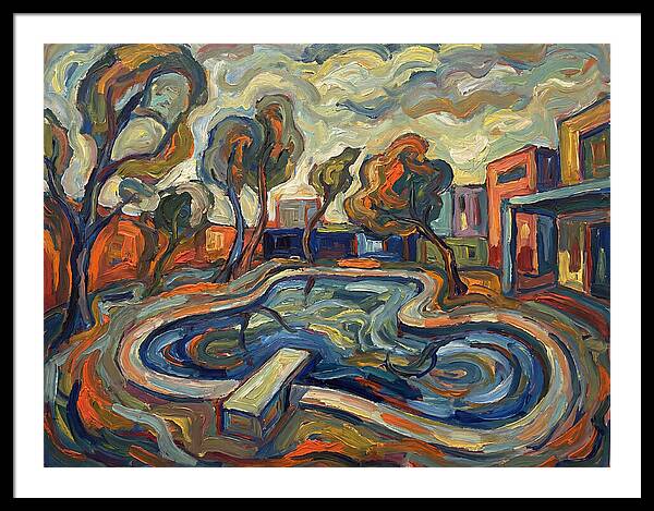 Poolside Serenity In Expressionism