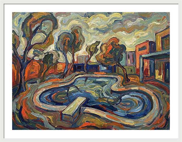 Poolside Serenity In Expressionism