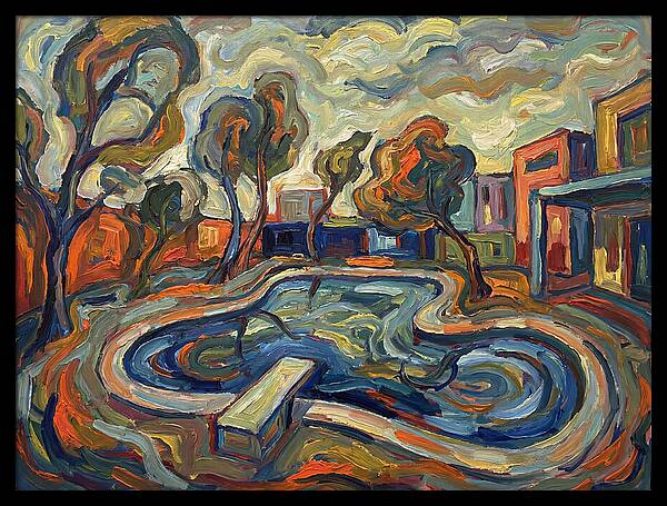 Poolside Serenity In Expressionism