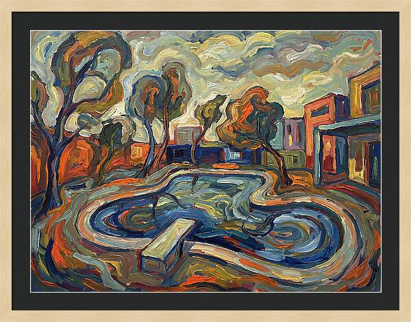Poolside Serenity In Expressionism