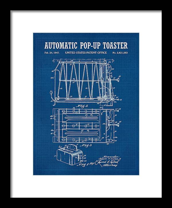 Pop Up Toaster Blueprint Patent Us2621583a
