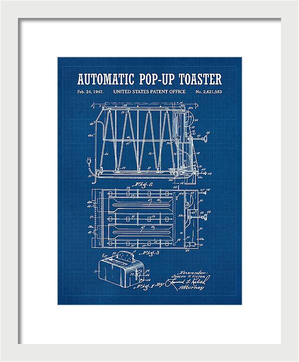 Pop Up Toaster Blueprint Patent Us2621583a
