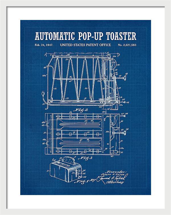 Pop Up Toaster Blueprint Patent Us2621583a