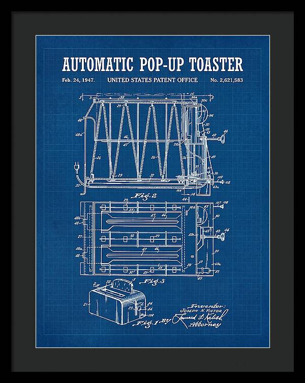 Pop Up Toaster Blueprint Patent Us2621583a