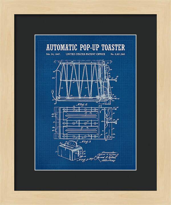 Pop Up Toaster Blueprint Patent Us2621583a