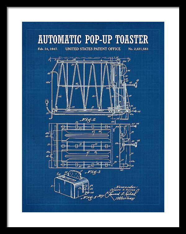 Pop Up Toaster Blueprint Patent Us2621583a