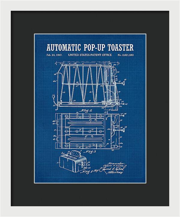Pop Up Toaster Blueprint Patent Us2621583a