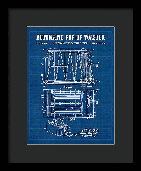 Pop Up Toaster Blueprint Patent Us2621583a