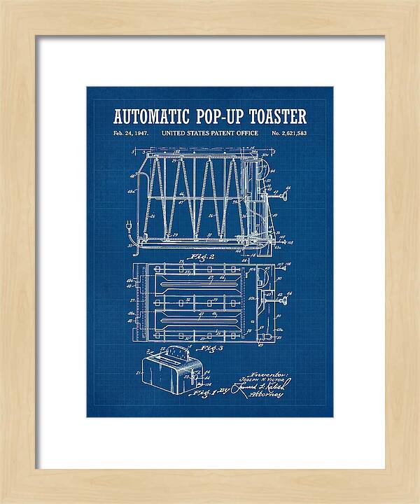 Pop Up Toaster Blueprint Patent Us2621583a