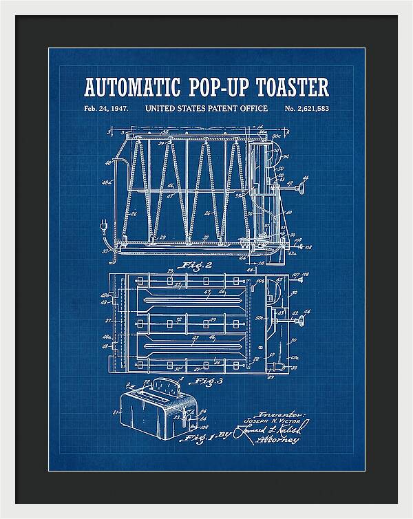 Pop Up Toaster Blueprint Patent Us2621583a