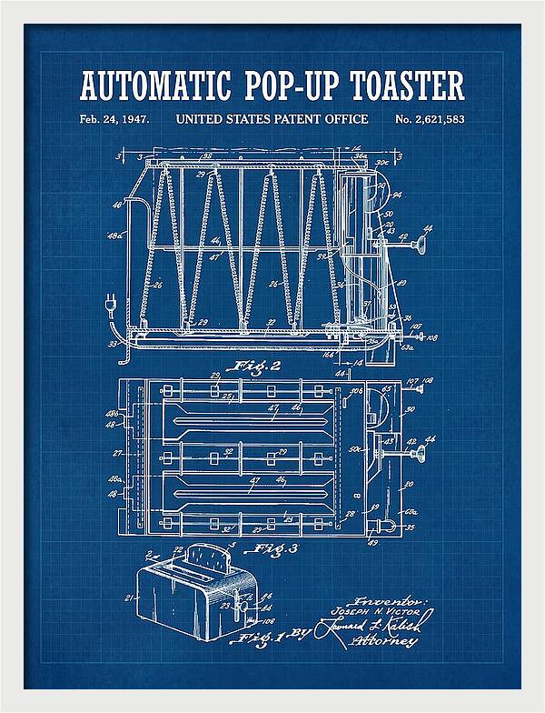 Pop Up Toaster Blueprint Patent Us2621583a
