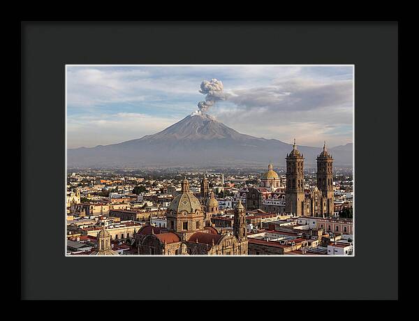 Popocatepetl Over Puebla Rooftops