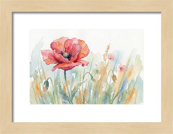 Poppy Bloom In Watercolor