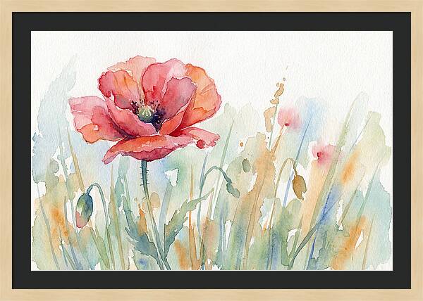 Poppy Bloom In Watercolor