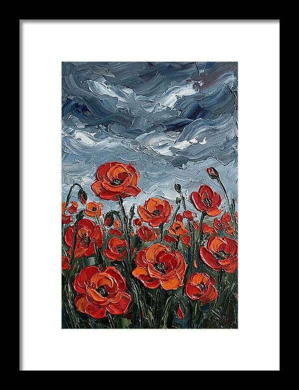 Poppy Field Under Dramatic Skies