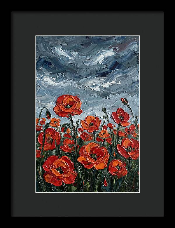 Poppy Field Under Dramatic Skies
