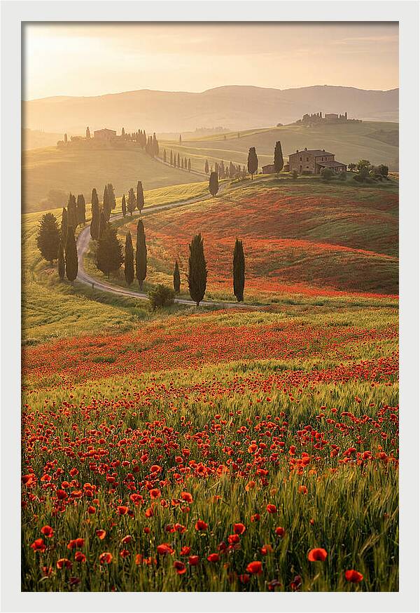Poppy Fields In Tuscany