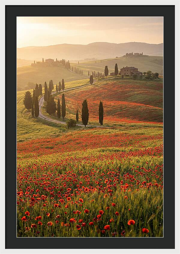 Poppy Fields In Tuscany