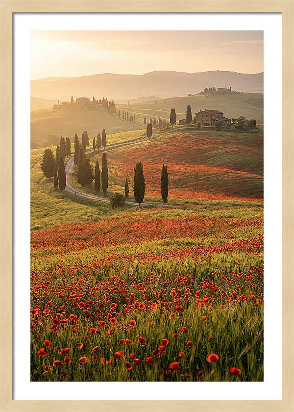 Poppy Fields In Tuscany