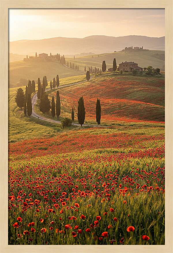 Poppy Fields In Tuscany