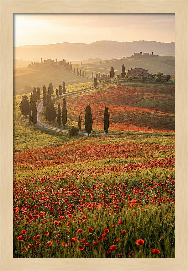 Poppy Fields In Tuscany