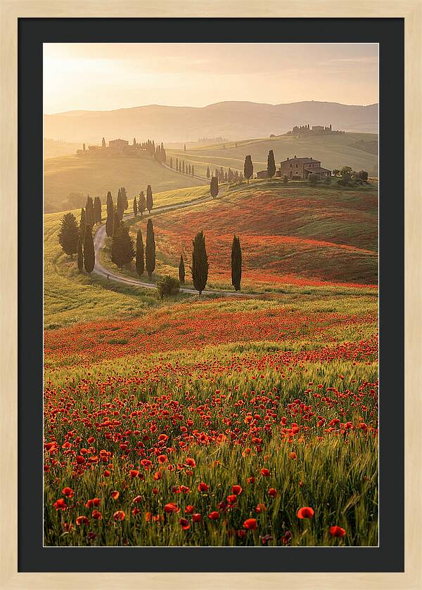 Poppy Fields In Tuscany