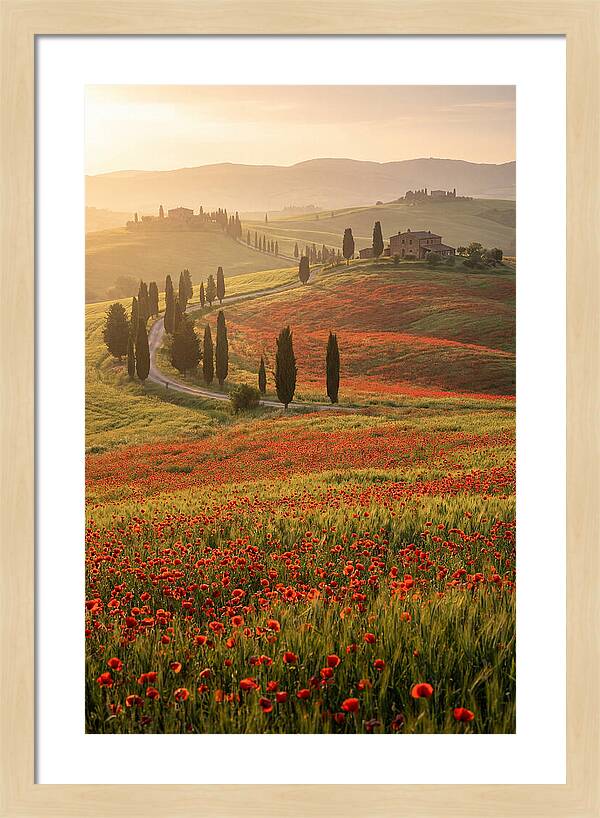 Poppy Fields In Tuscany