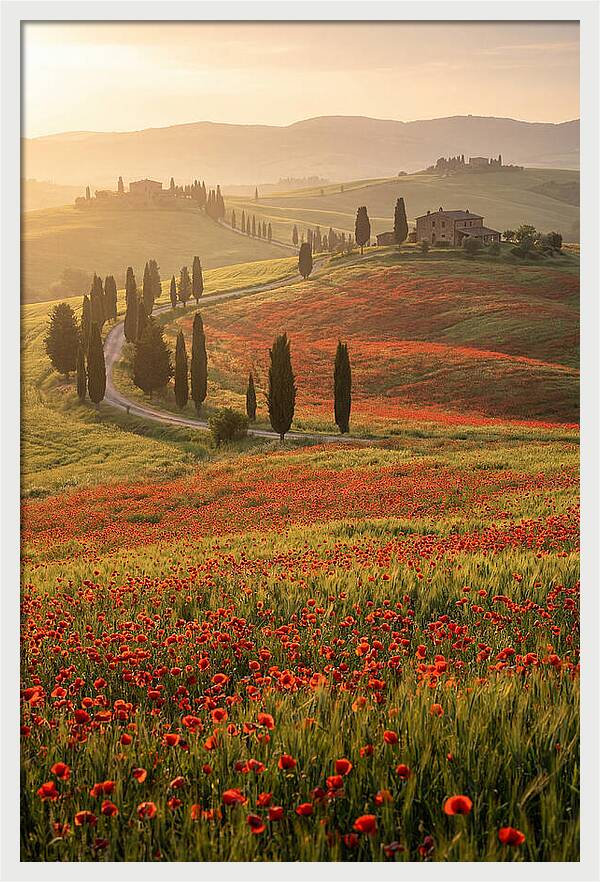 Poppy Fields In Tuscany