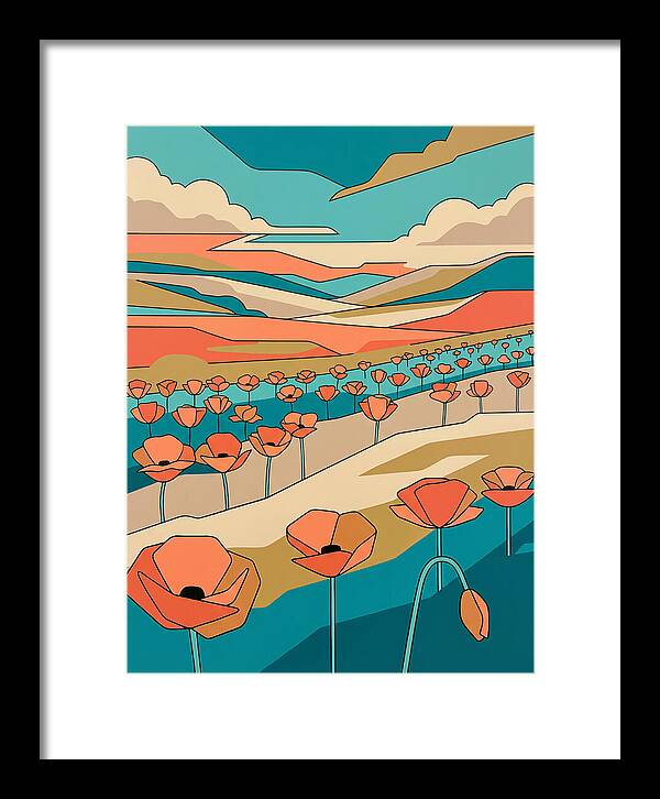 Poppy Fields Under Vibrant Skies