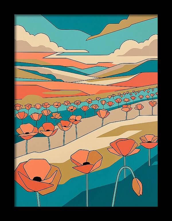 Poppy Fields Under Vibrant Skies