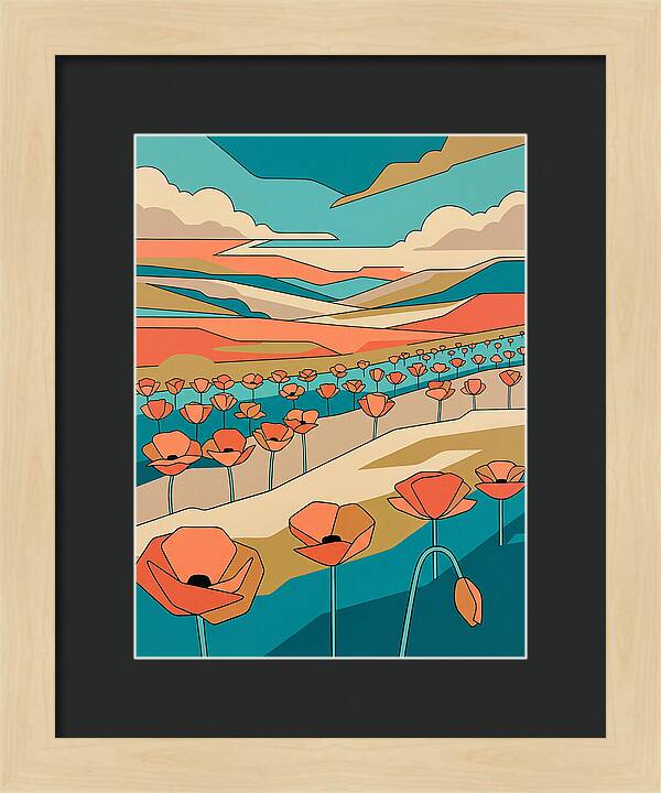 Poppy Fields Under Vibrant Skies