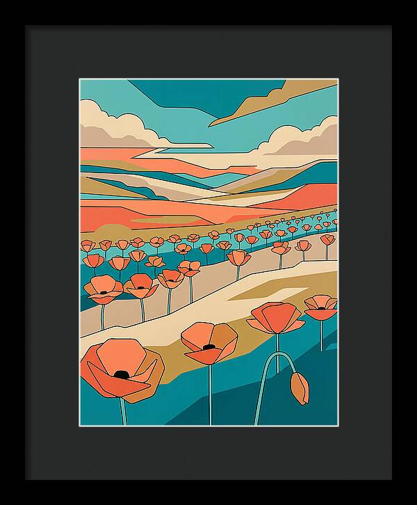 Poppy Fields Under Vibrant Skies